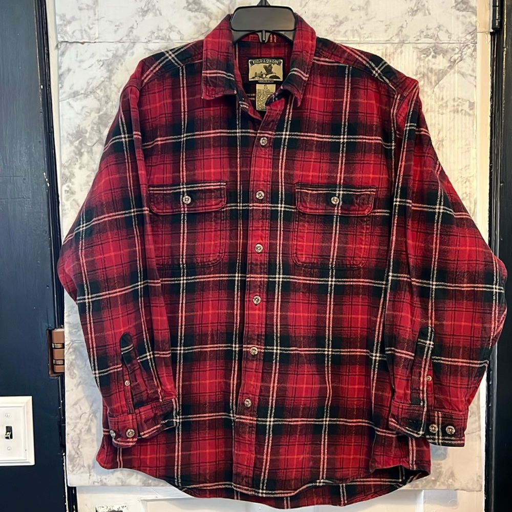 Mens Field & Stream Heavyweight Long Sleeve Flannel Shirt Size‎ XL Button Up